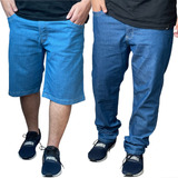Calça Plus Size Jeans Masculina Elastano