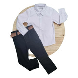 Calça Preta Com Camisa Longa Branca Malwee Infantil