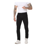 Calça Preta De Sarja Masculina Bolso Faca embutido Lycra Nf