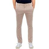 Calça Sarja Masculina Slim Fit Escritório Qualidade Premium BR Numérico 42 Regular Regular Bege