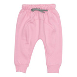 Calça Saruel Bebê Moletom Rosa Bebê