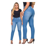Calça Skinny Feminina Jeans Modelagem Justa Barra Desfiada 