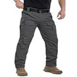Calça Tática Masculina NAVEKULL Para Atividades Ao Ar Livre Rip Stop Leve à Prova D água Militar Combate Cargo Trabalho Caminhada Calças Cinza Escuro
