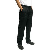 Calça Uniforme Elástico Total Brim Pesado Preta