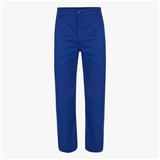 Calça Uniforme Profissional 1 2 Elástico Brim C Bolso Azul