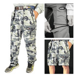 Calça Vira Bermuda Mtk Amazon Camuflado Cinza
