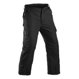 Calça Vira Bermuda Preto Pesca Poly Militar 6 Bolsos Tática