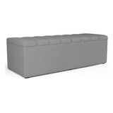 Calçadeira Recamier Baú Dália 160x50 Cm Facto Cinza