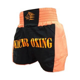 Calção Short Kickboxing Premium Hurricane Preto laranja