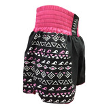 Calção Short Muay Thai Kickboxing Maori Preto rosa