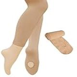 Calças De Balé Dancina Dance Para Meninas E Mulheres Meia Calça De Transição Conversível Ultramacia Single Pair Suntan 10 14 Years