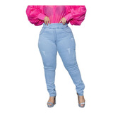 Calças Femininas Jeans Plus Size Cós