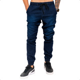 Calças Jeans Camuflada Masculina Jogger Com Punho Elastico