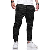 Calças Jogger Camuflada Sarja Masculina Punho