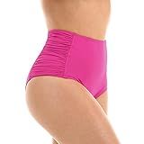 Calcinha De Biquíni Cintura Alta Hot Pants Lateral Larga Franzida Feminina Cor Pink Tamanho G