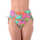 Calcinha De Biquíni Cintura Alta Summer Soul Floral Verde