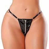 Calcinha Fio Dental Zíper Sensual Cor Preto Tamanho Único