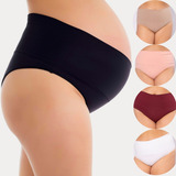 Calcinha Gestante Algodão Cós Plus Size Do M Ao 54 Kit 5pçs