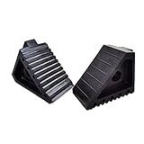 Calço De Borracha Resistente Sólido Para Rodas 2 Pacotes Calço Premium Para Carro Trailers De Viagem Trailers Caminhões E Quadriciclos 2 Peças Preto 20 X 10 X 15 Cm