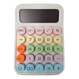 Calculadora Colorida De Mesa Simples 12 Digitos Pequena Cor Branco
