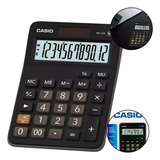 Calculadora De Mesa Casio Mx 12b Visor Grande Cor Preta