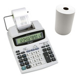 Calculadora De Mesa Compacta Com Bobina Impressão Bicolor 12 Dígitos Display Lcd Financeira Pilha Ou Adaptador Ma 5121 Elgin