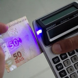 Calculadora Duplo Visor Teste De Nota Falsa Cor Cinza