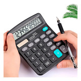 Calculadora Eletrônica Mesa Teclas Grandes Preta 12 Digitos Cor Preto