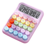 Calculadora Estilo Retrô Colorida Teclado Mecânico Escolar Cor Lilás