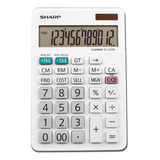 Calculadora Sharp El 334wb Lcd Branca De 12 Dígitos Com Supo