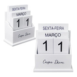 Calendario De Mesa 2023 Permanente Mdf 15x13cm Carpe Diem