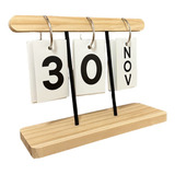 Calendário De Mesa Madeira Permanente Dia E Mês Escritório