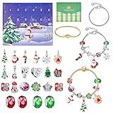 Calendário Do Advento De Joias Calendário Do Advento De Natal Kit De Fabricação De Pulseiras DIY Para Crianças Calendário De Contagem Regressiva De Natal De 24 Dias Presentes De