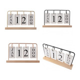 Calendário Permanente De Mesa Madeira Home Office Decoração