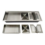 Calha Canal Organizador Escorredor Embutir Úmida Inox 60cm