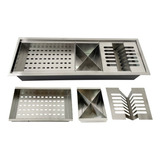 Calha Canal Organizador Escorredor Louça Embutir Inox 60cm Cor Aço Inox Escovado Stillus Home