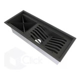 Calha Canal Organizador Escorredor Louça Embutir Inox Preta