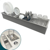 Calha Canal Organizador Tipo Úmida 90 Cm Escorredor Inox 304