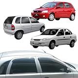 CALHA DE CHUVA ADESIVA CORSA SEDAN HATCH WAGON E CLASSIC 1994 ATÉ 2016 4 PORTAS FUMÊ