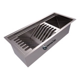 Calha Inox Umida Com Esorredor E Válvula 48x21 4 Cm Embutir