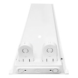 Calha Sobrepor 2x40w Branca 2 X 40w Vazia Com Soquetes