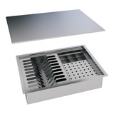 Calha Úmida Quadrada Canal Equipado Escorredor Louça Inox