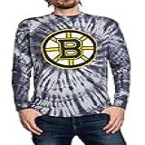 Calhoun NHL Camisa Masculina De Manga Comprida De Algodão Com Logotipo Da Equipe Espiral Tie Dye Boston Bruins XXG