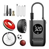 Calibrador Compressor Portátil Bomba De Ar Digital Com Lanterna LED Para Encher Pneus De Carro- Moto- Bike- Bicicleta- Bola E Piscina Inflável Premium