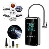 Calibrador De Pneus Portátil Profissional Carro Moto Bicicleta Colchão De Ar Bola Bexiga E Infláveis Com Visor Digital Recarregavel Longa Bateria Pressao Regulável Inteligente Premium