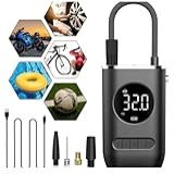 Calibrador Digital Portátil Com Compressor E Lanterna LED - Bomba De Ar Para Pneus De Carro- Moto- Bike- Bola E Piscinas Infláveis - Compacto E Fácil De Usar - Qualidade Premium