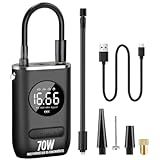 Calibrador Portátil Compressor Bomba De Ar Digital Com Lanterna LED Para Encher Pneus De Carro- Moto- Bike- Bicicleta- Bola E Piscina Inflável Premium