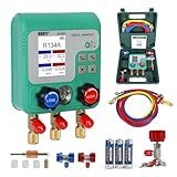 Calibres Digitais HVAC 92 Kit De Recarga De Refrigerante Medidores Digitais De Teste De Pressão HVAC E Tensão Do Ar Conjunto De Medidores De Manifold Digital Aspirador HVAC Com Mangueiras Para