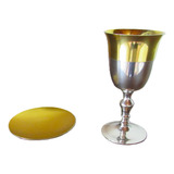 Cálice E Patena Estanho Dourado E Incolor Litúrgica Vinho Fé