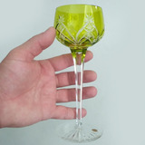 Cálice Taça Antiga Cristal Baccarat Selado Amarelo Lapidado
